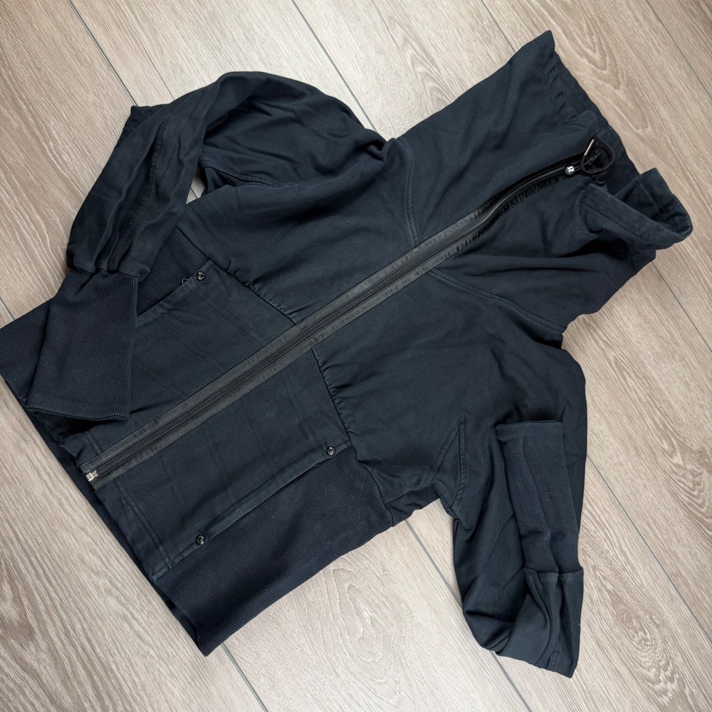Lululemon Women Jacket Settle Zip Up Scuba Funnel Neck Black 10